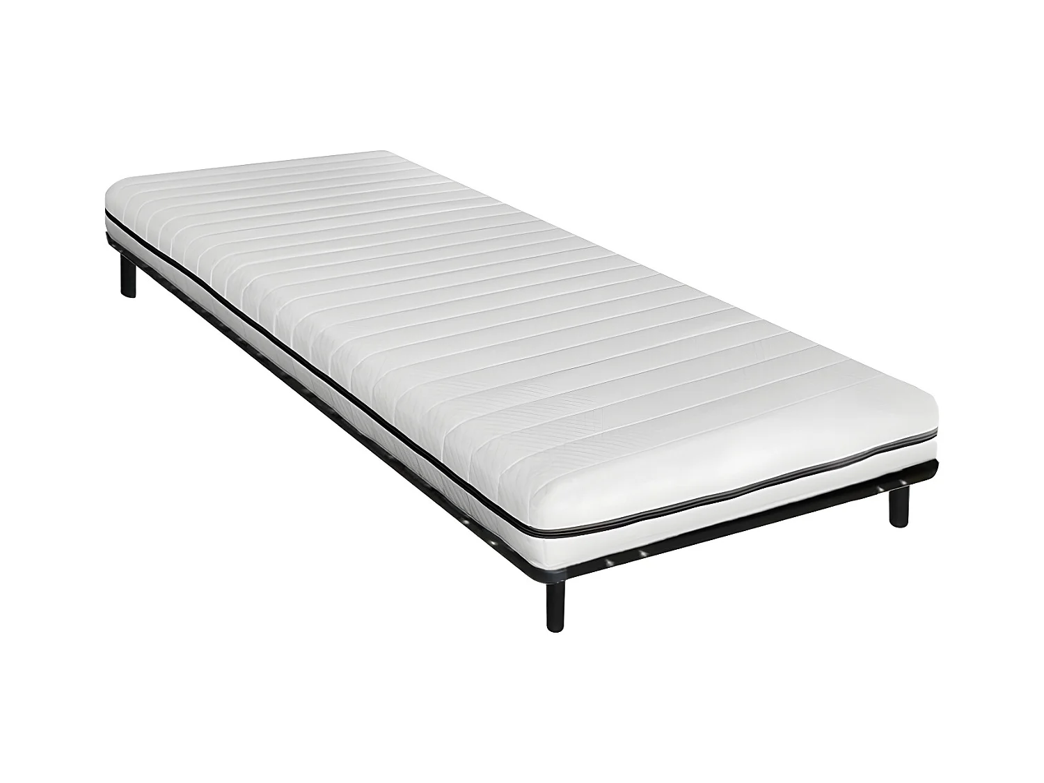 Ensemble 90 x 190 cm cadre à lattes + matelas mousse déhoussable ép.10cm - NASUS de YSMÉE