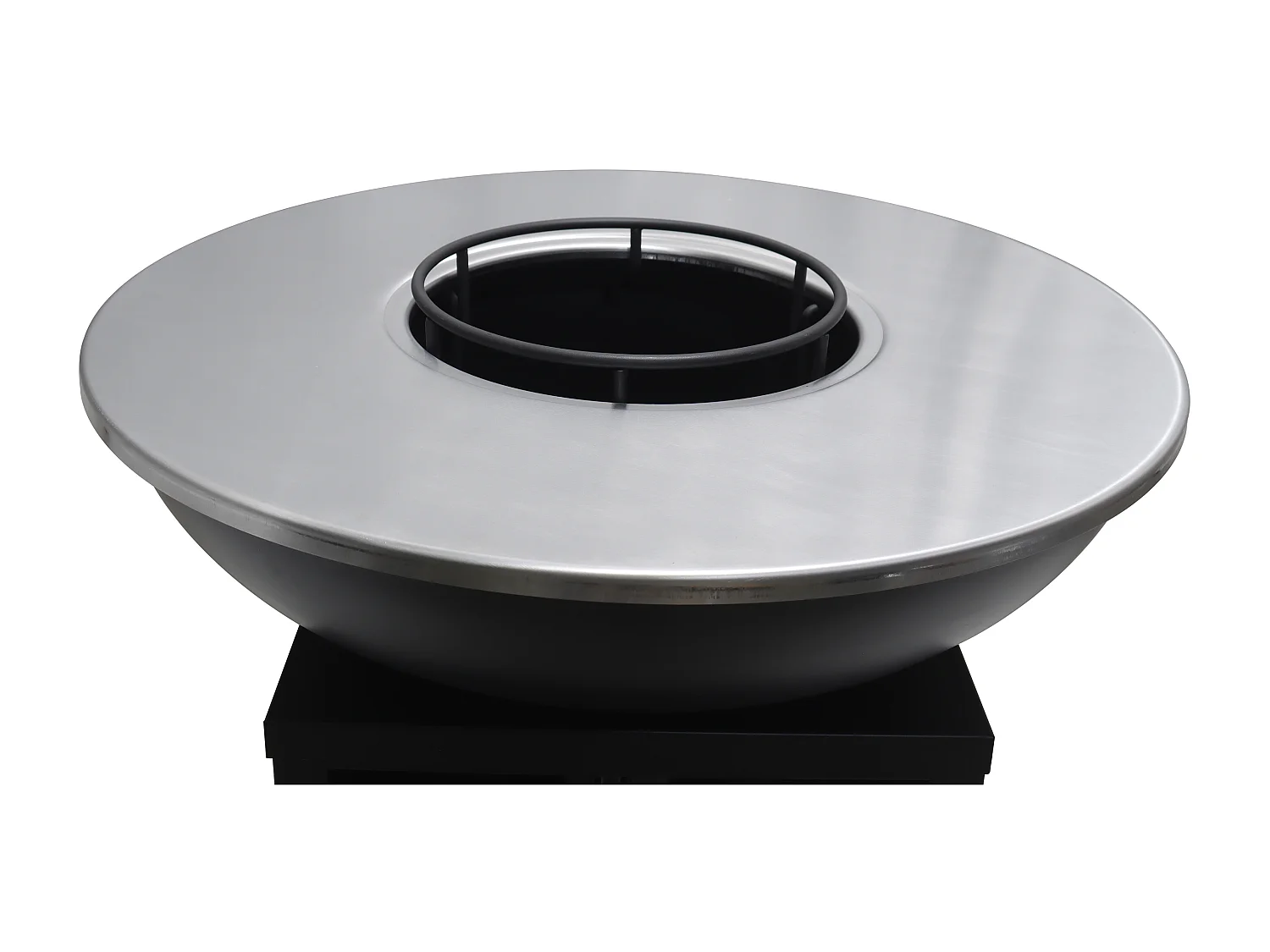 Barbecue/plancha/vuurkorf van staal - L81 x B81 x D96 cm - Zwart - CORVERA