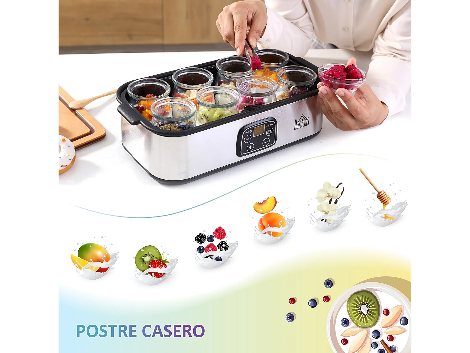 Yogurtera plata 36x18.8x14 cm HOMCOM