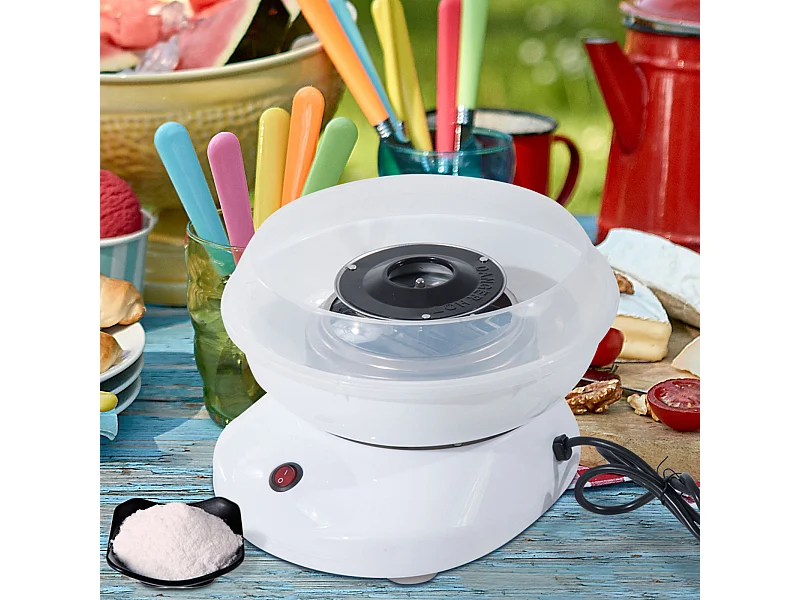 Máquinas de algodón de azúcar blanco 27x26x18cm HOMCOM