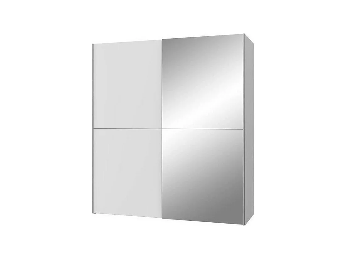 ULOS Armoire 2 portes coulissantes + miroir - Blanc mat - L 170,3 x P 61,2 x H 190,5 cm