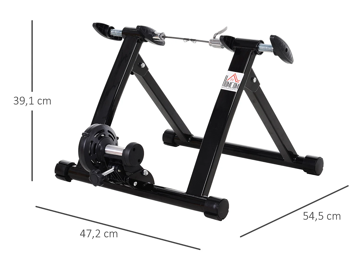 Rodillo entrenamiento bicicleta negro 54.5x47.2x39.1 cm HOMCOM