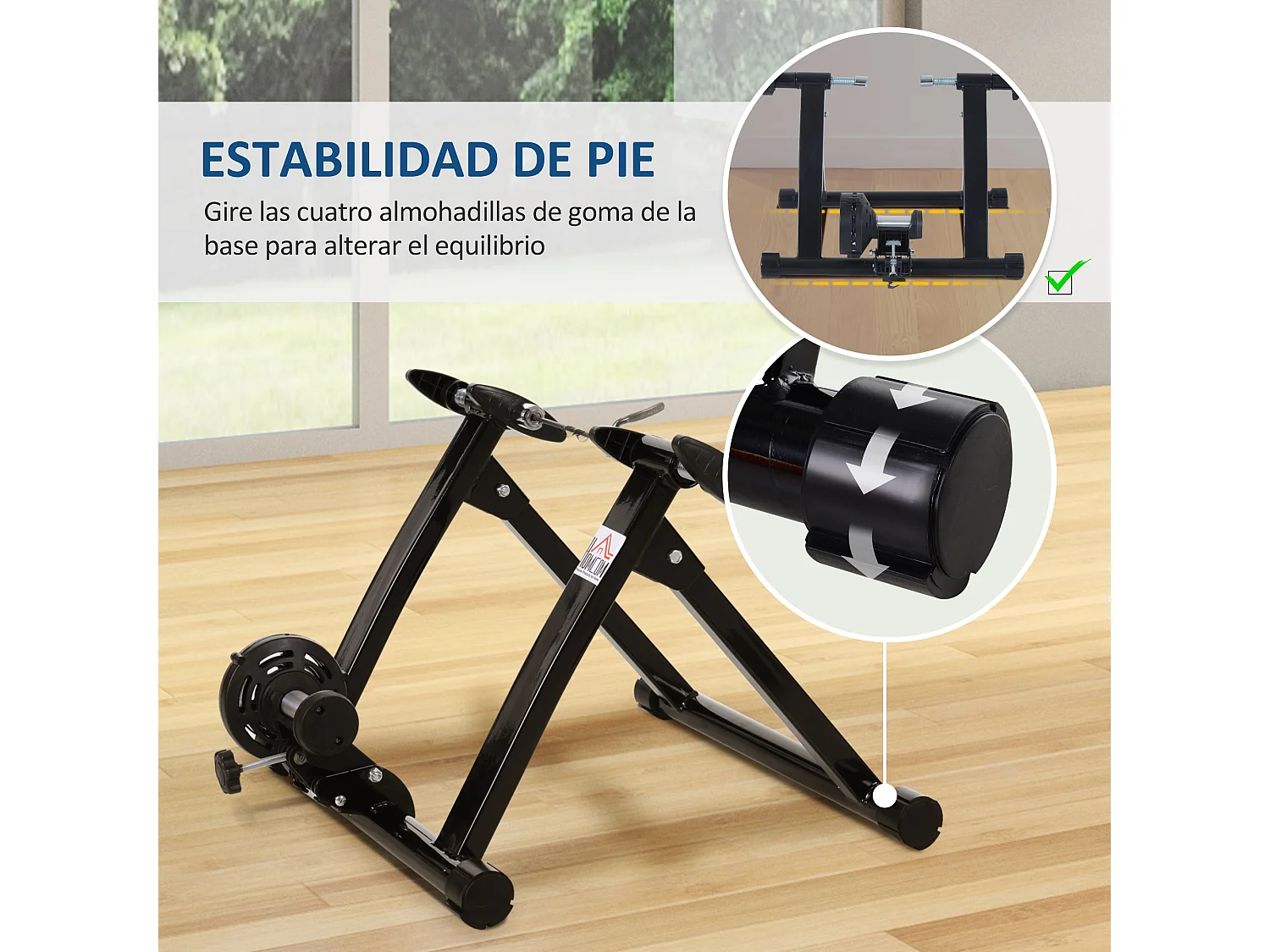 Rodillo entrenamiento bicicleta negro 54.5x47.2x39.1 cm HOMCOM