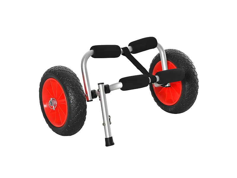 Carro de transporte de kayak plateado y negro 62x35x30 cm HOMCOM