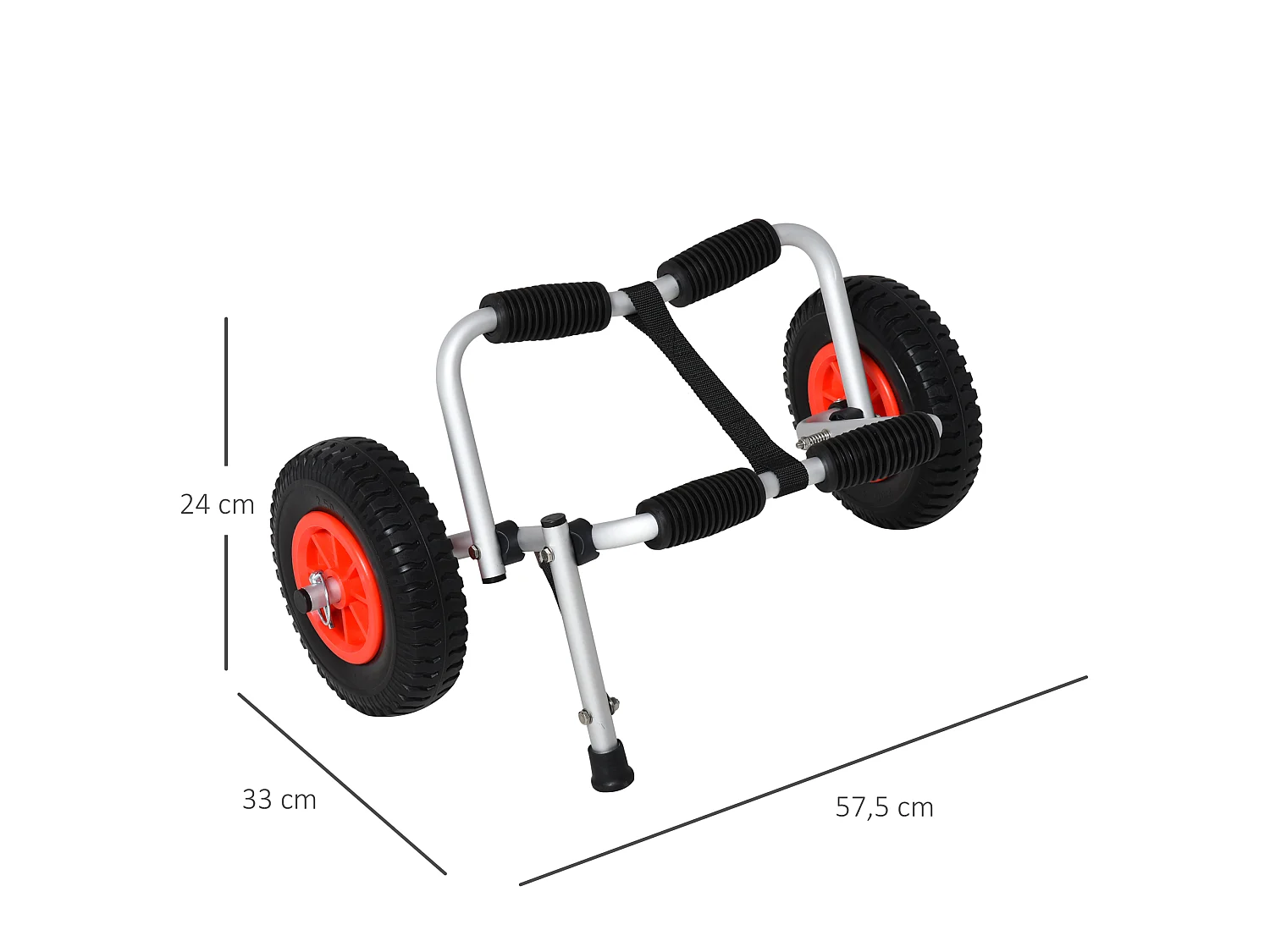 Carro de transporte para kayak plata 57.5x33x24 cm HOMCOM