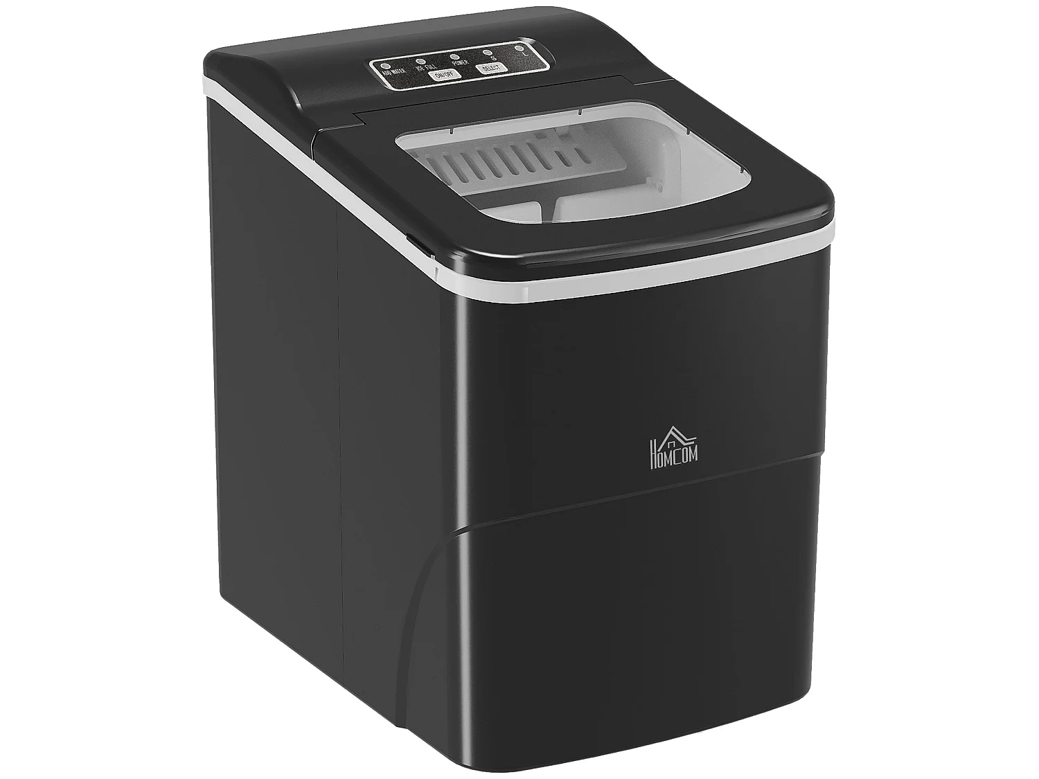 Máquina para hacer hielo negro 21.2x29.5x32.6 cm HOMCOM