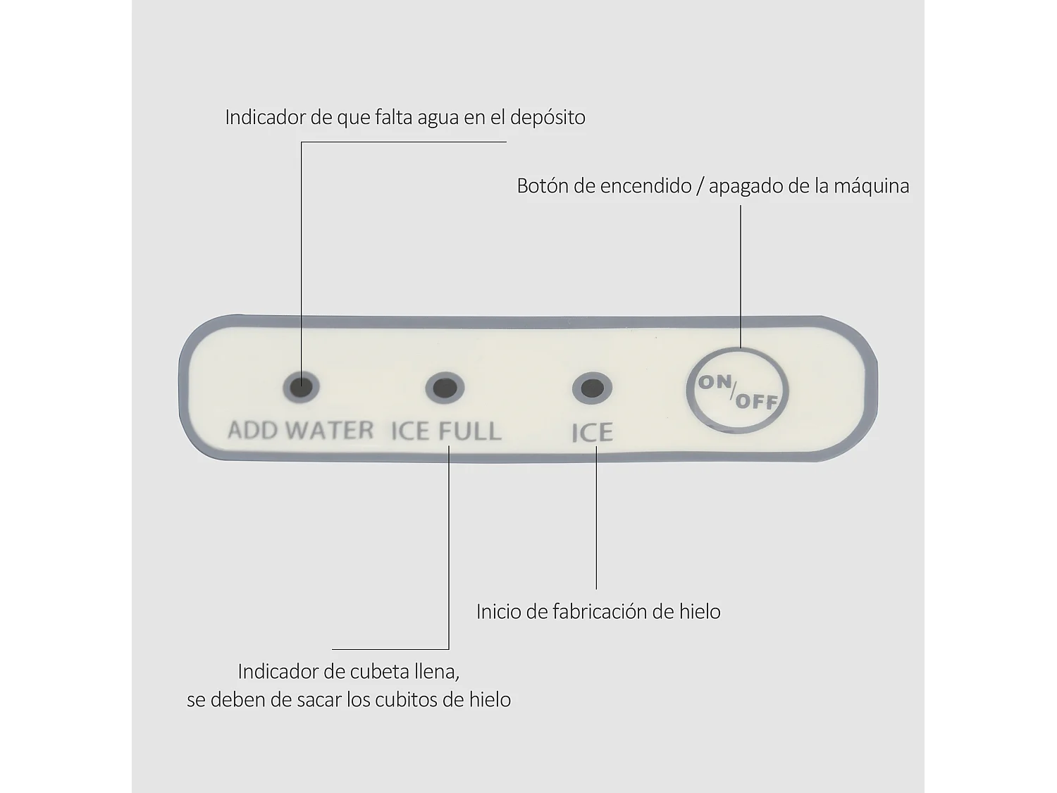 Máquina para hacer hielo negro 21.2x29.5x32.6 cm HOMCOM
