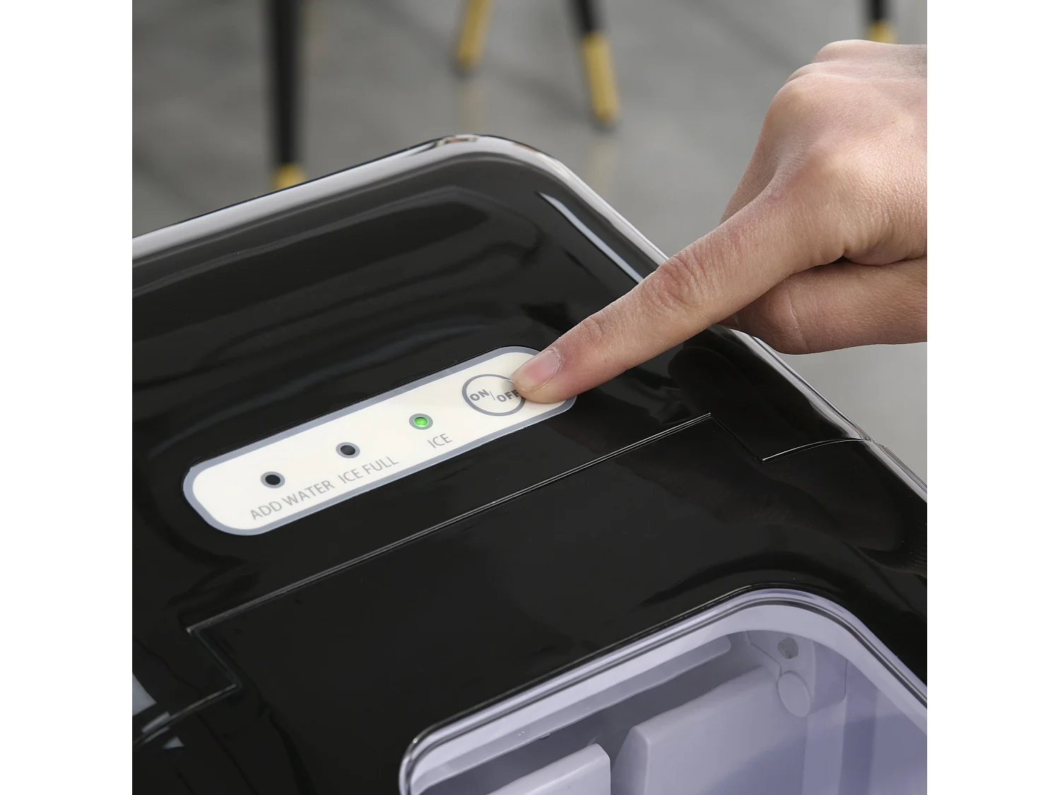 Máquina para hacer hielo negro 21.2x29.5x32.6 cm HOMCOM