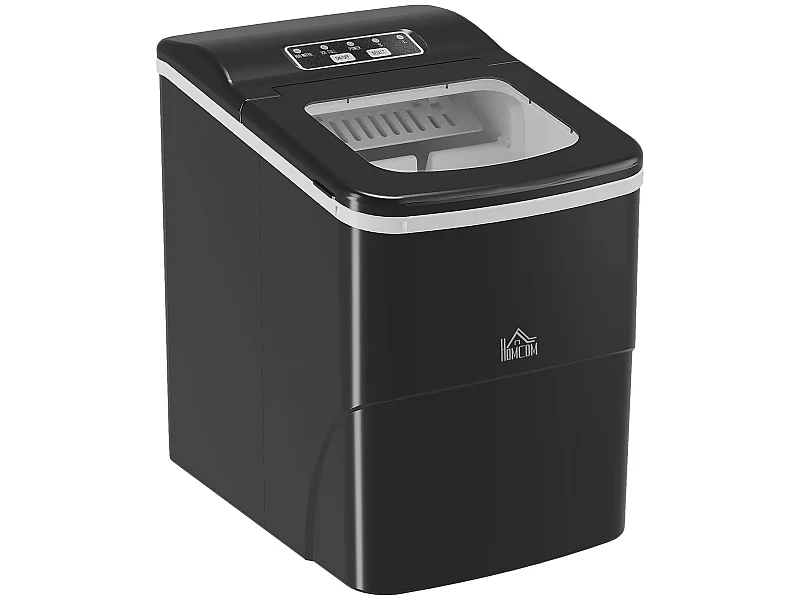 Máquina para hacer hielo negro 21.2x29.5x32.6 cm HOMCOM