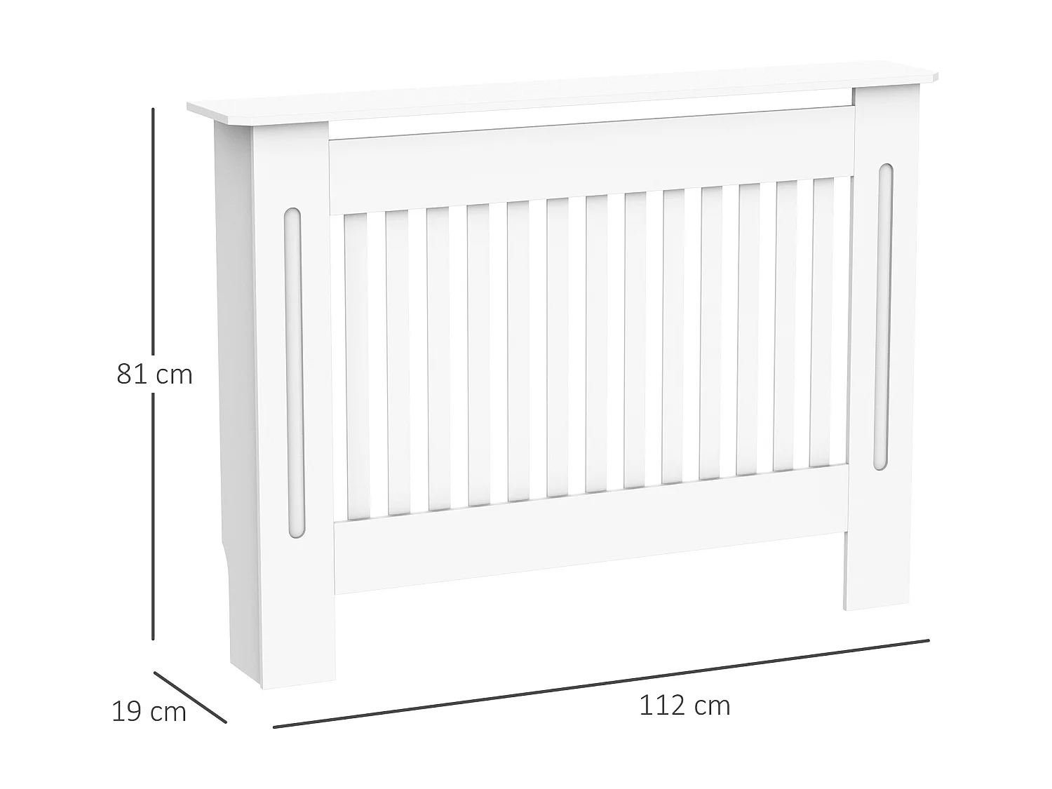 Cubierta de radiador blanco 112x19x81 cm HOMCOM