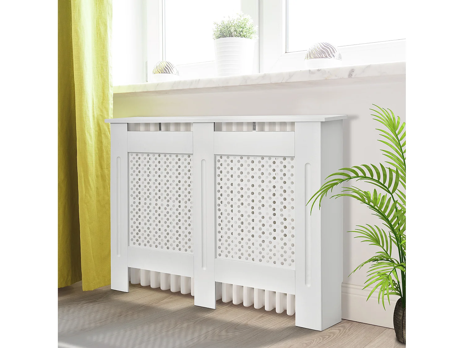 Cubre radiador madera blanco 111.5x19x82 cm HOMCOM