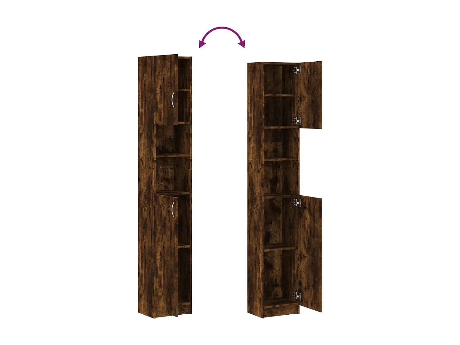 Armoire de bain Chêne fumé 32x25,5x190 cm Bois d'ingénierie