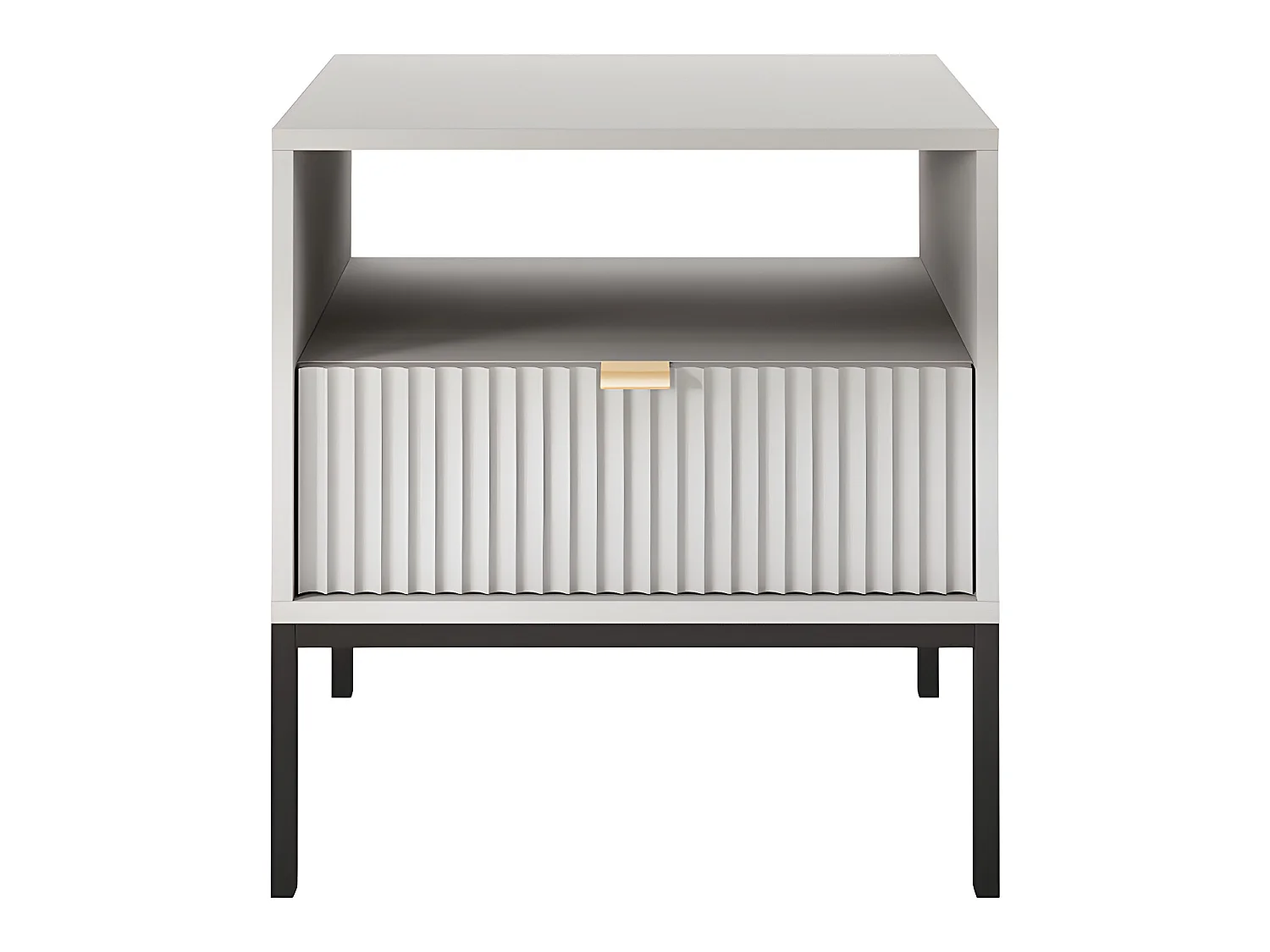 Lot de 2 tables de chevet 1 tiroir et 1 niche - Gris - LIOUBA de Pascal Morabito