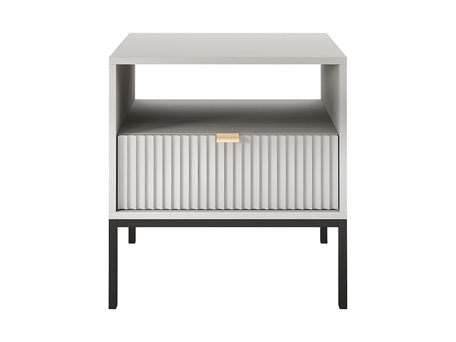 Lot de 2 tables de chevet 1 tiroir et 1 niche - Gris - LIOUBA de Pascal Morabito