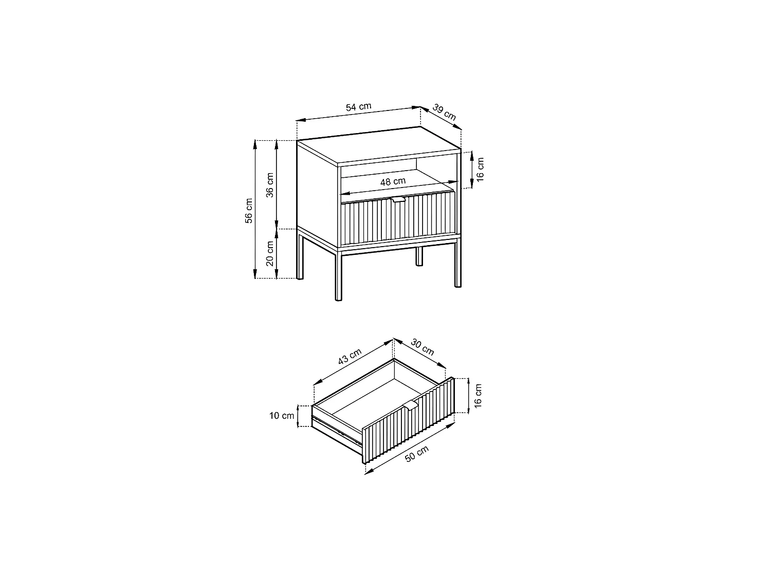Lot de 2 tables de chevet 1 tiroir et 1 niche - Gris - LIOUBA de Pascal Morabito