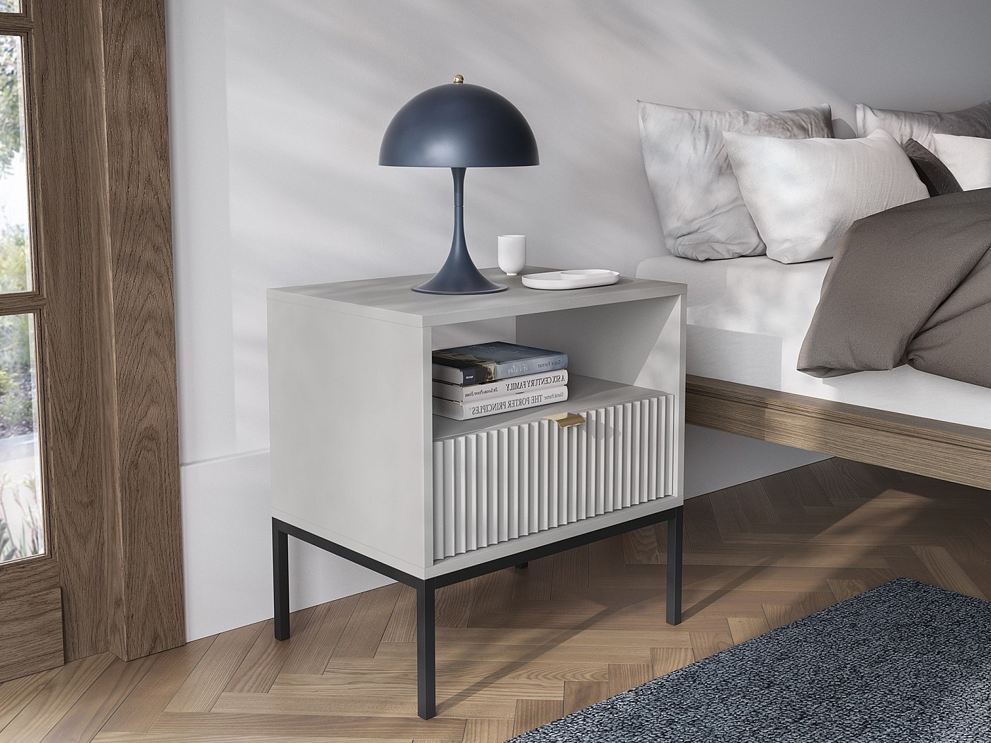 Set Di 2 Comodini Con Cassetto E LED 38 X 34 X 61 Cm In MDF Bianco Dec032869 86845789 - 11