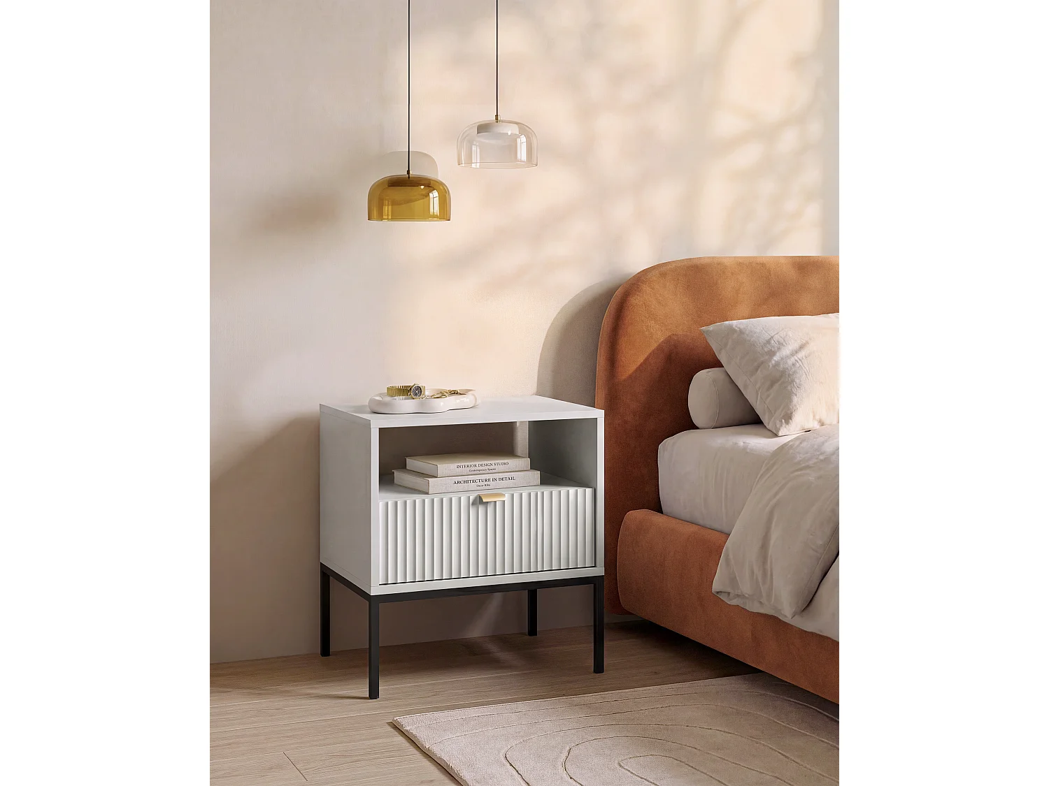 2er-Set Nachttische mit 1 Schublade & 1 Ablage - Grau - LIOUBA von Pascal Morabito