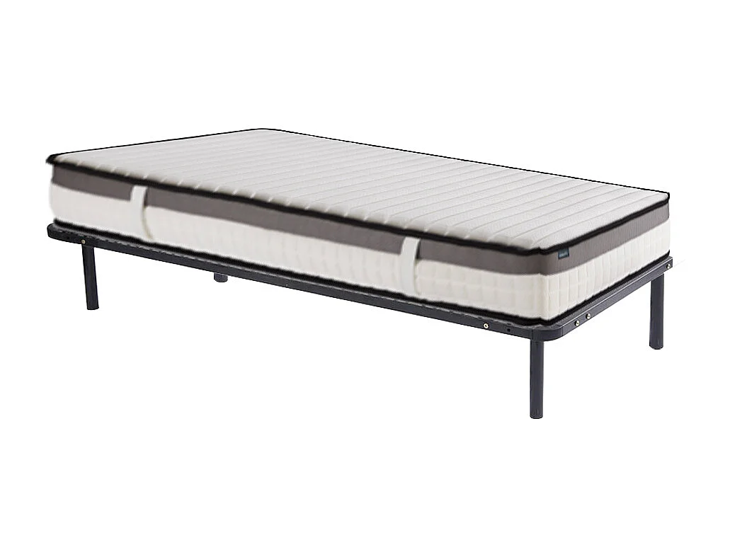 Ensemble 90 x 200 cm cadre à lattes + matelas mousse mémoire de forme ép.19cm - ORTHOMEMORY de YSMÉE