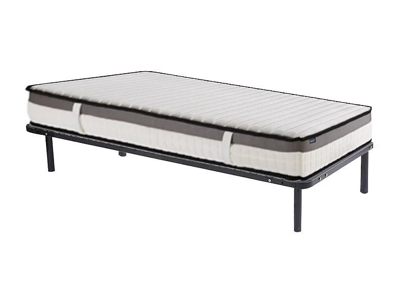 Set aus Bettrahmen + Matratze - 90 x 200 cm - Memory Schaum - Stärke 19 cm - ORTHOMEMORY II von DREAMEA