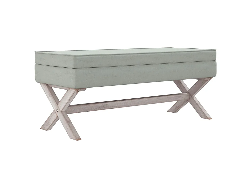 Hocker mit Stauraum Hellgrau 110x45x49 cm Samt