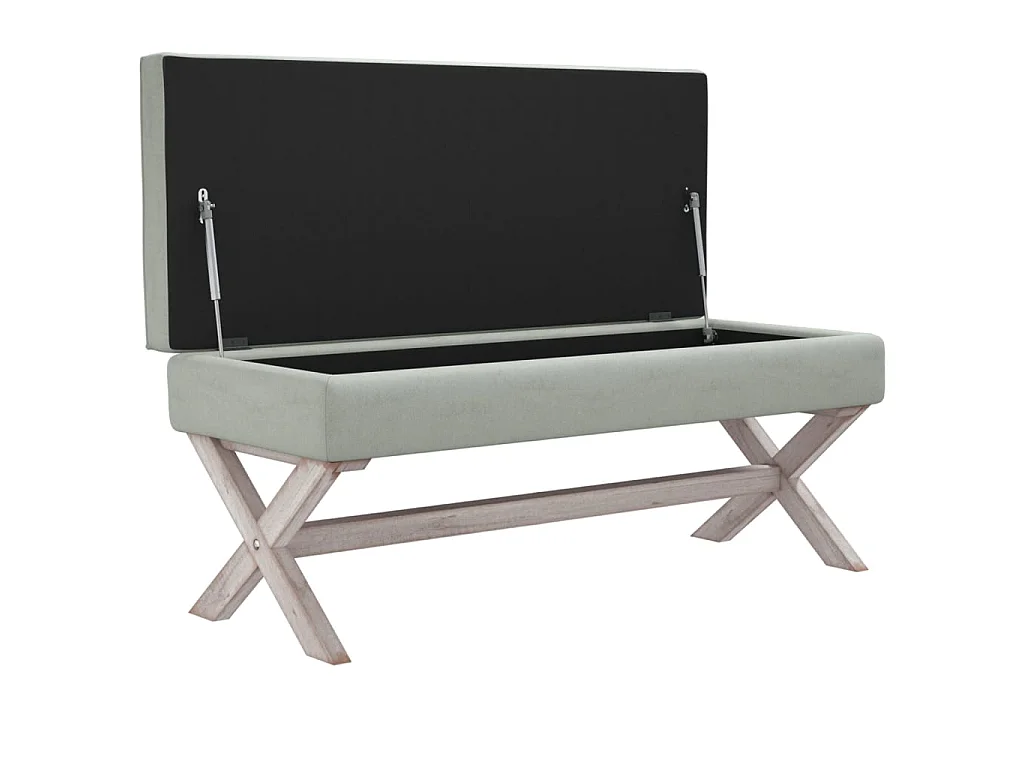 Hocker mit Stauraum Hellgrau 110x45x49 cm Samt