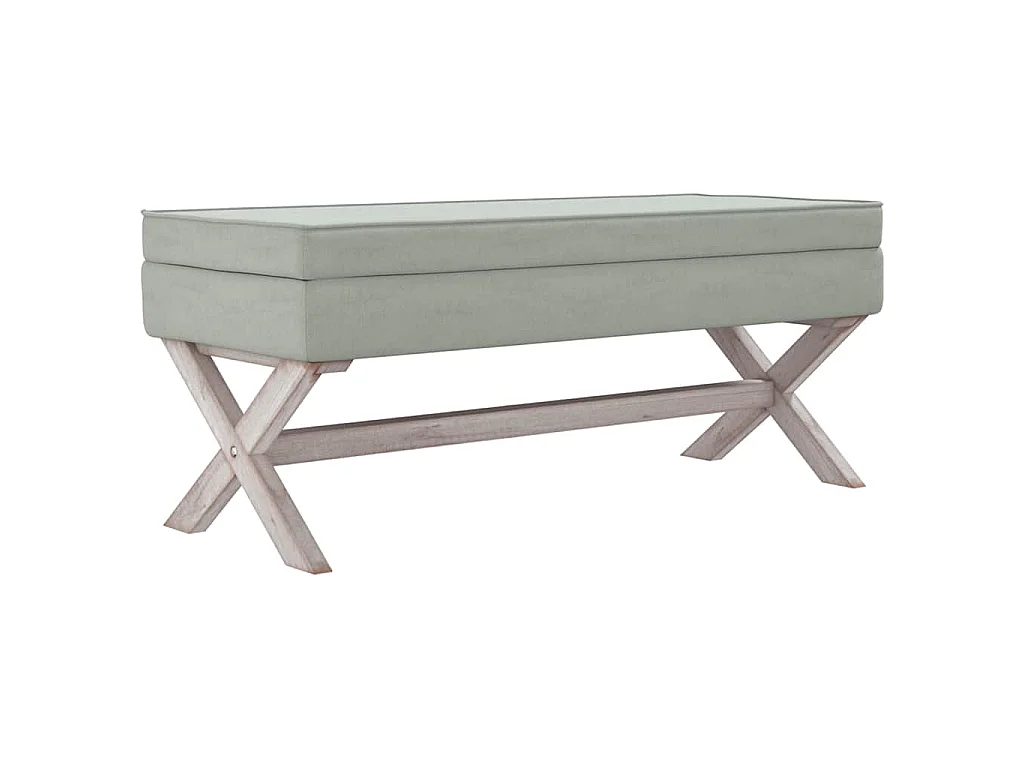 Tabouret de rangement Gris clair 110x45x49 cm Velours