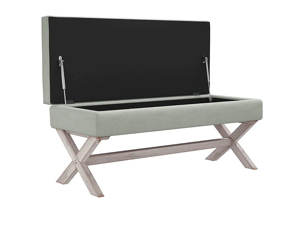 Tabouret de rangement Gris clair 110x45x49 cm Velours