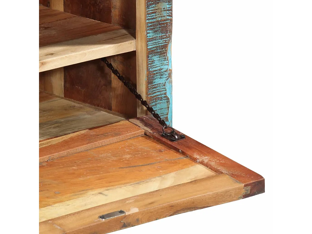 Banco zapatero de madera maciza reciclada