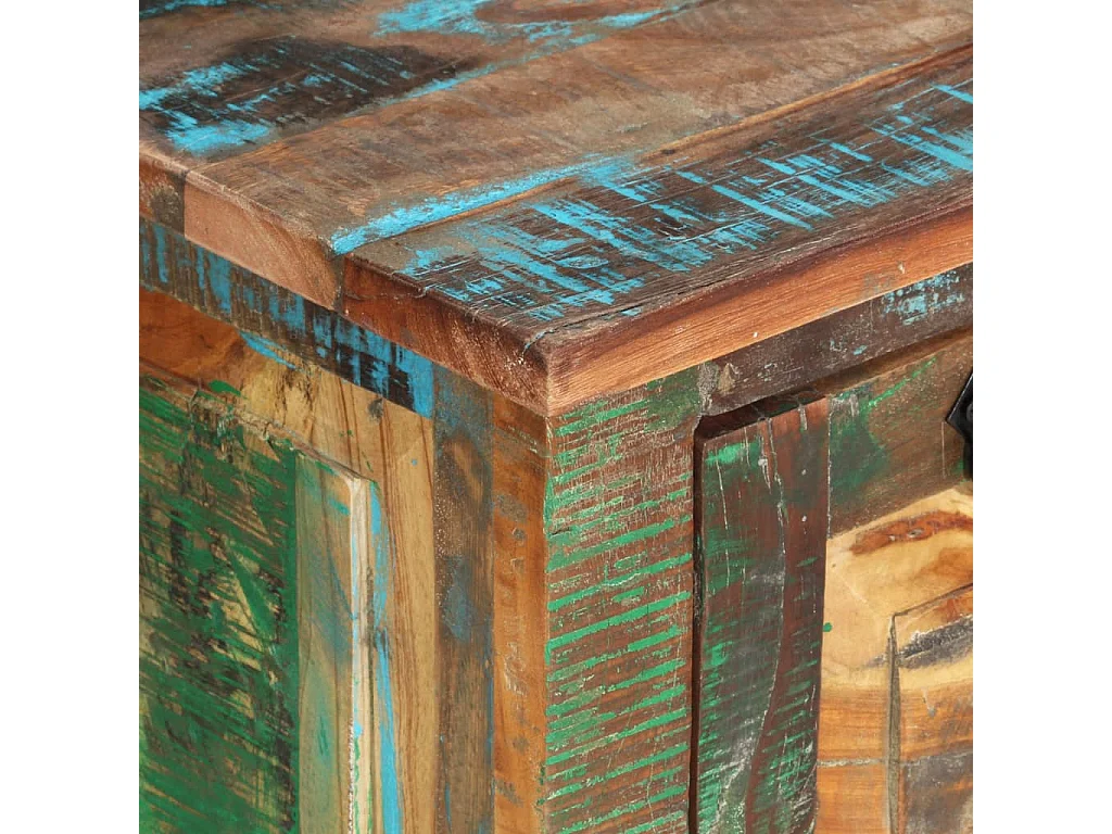 Banco zapatero de madera maciza reciclada