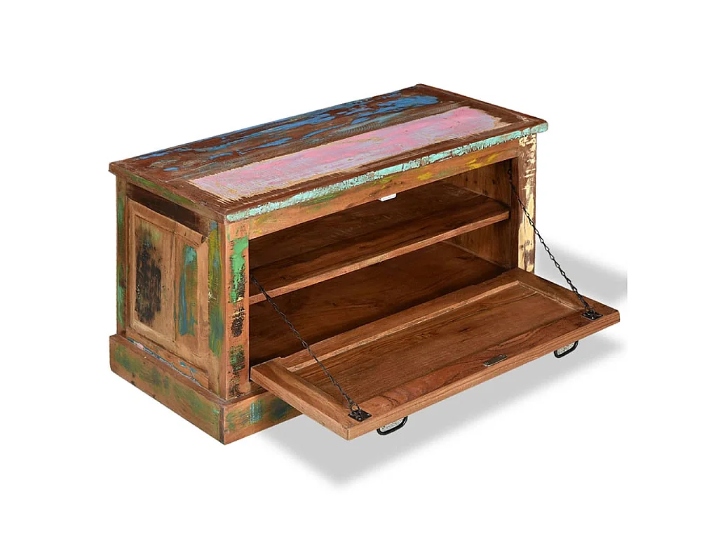 Banc de rangement de chaussures Bois de récupération