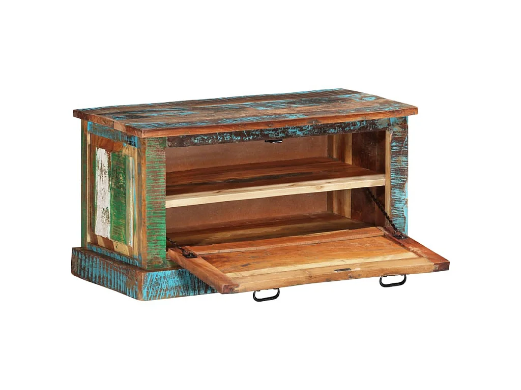 Banc de rangement de chaussures Bois de récupération