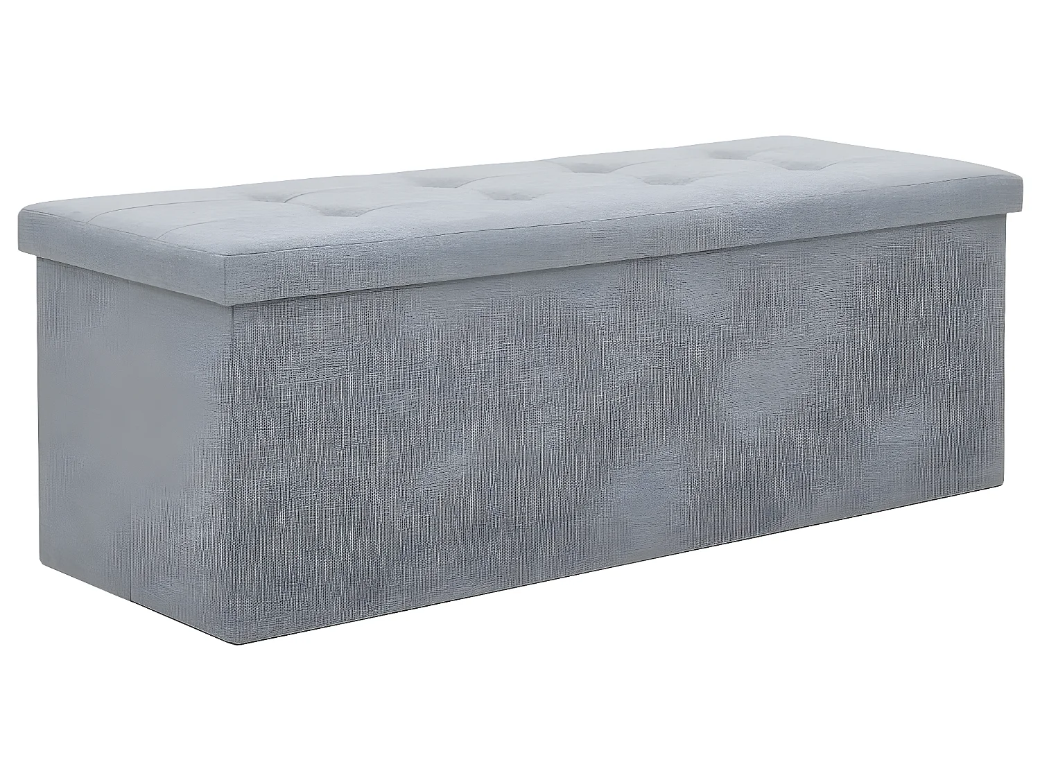 Banc de rangement pliable Faux lin 110 x 38 x 38 cm Gris clair