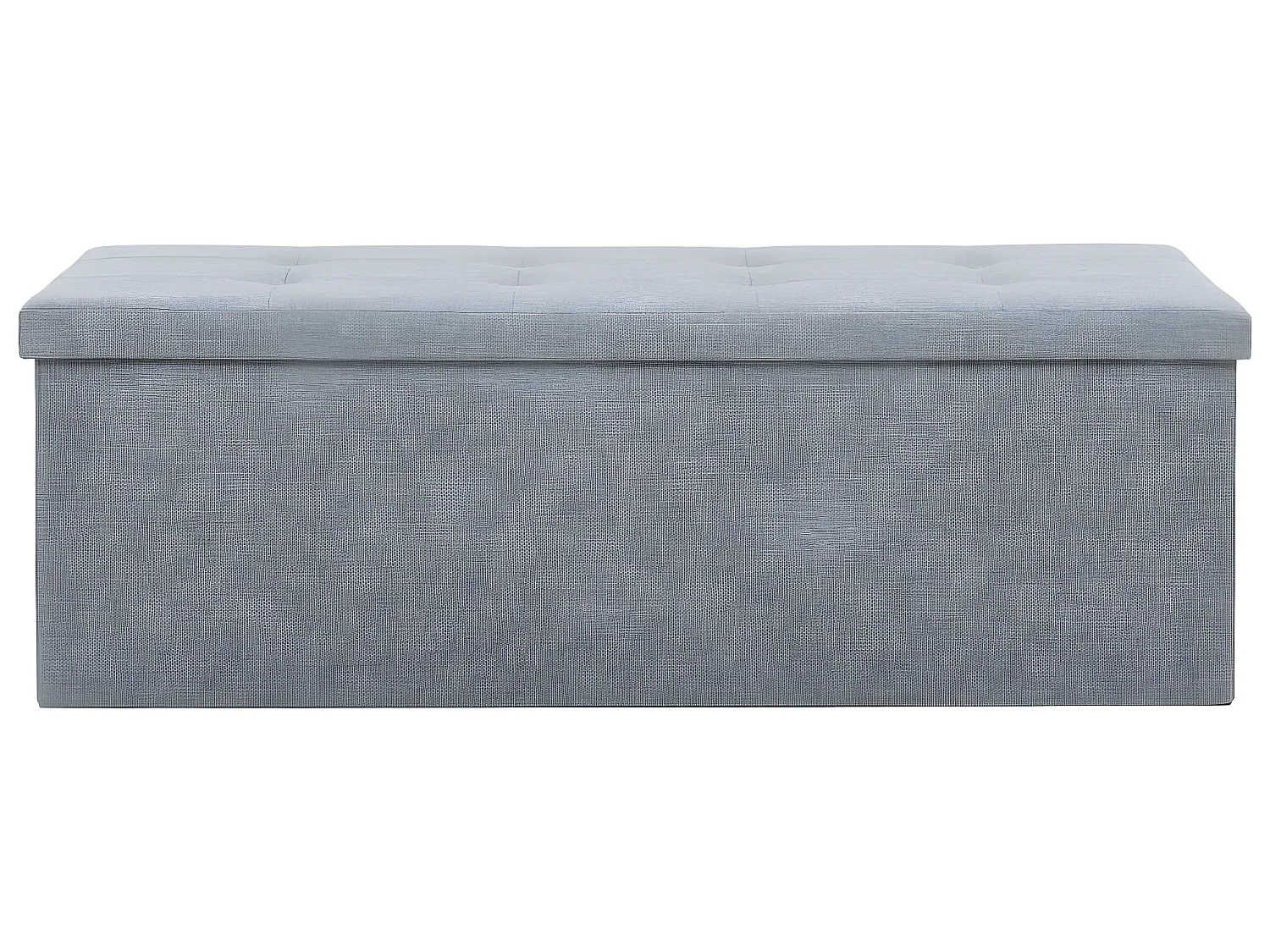 Banc de rangement pliable Faux lin 110 x 38 x 38 cm Gris clair