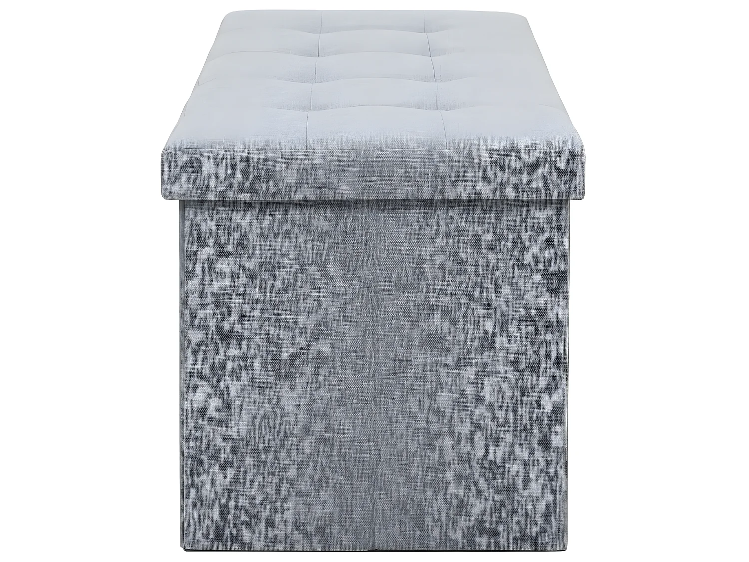 Banc de rangement pliable Faux lin 110 x 38 x 38 cm Gris clair