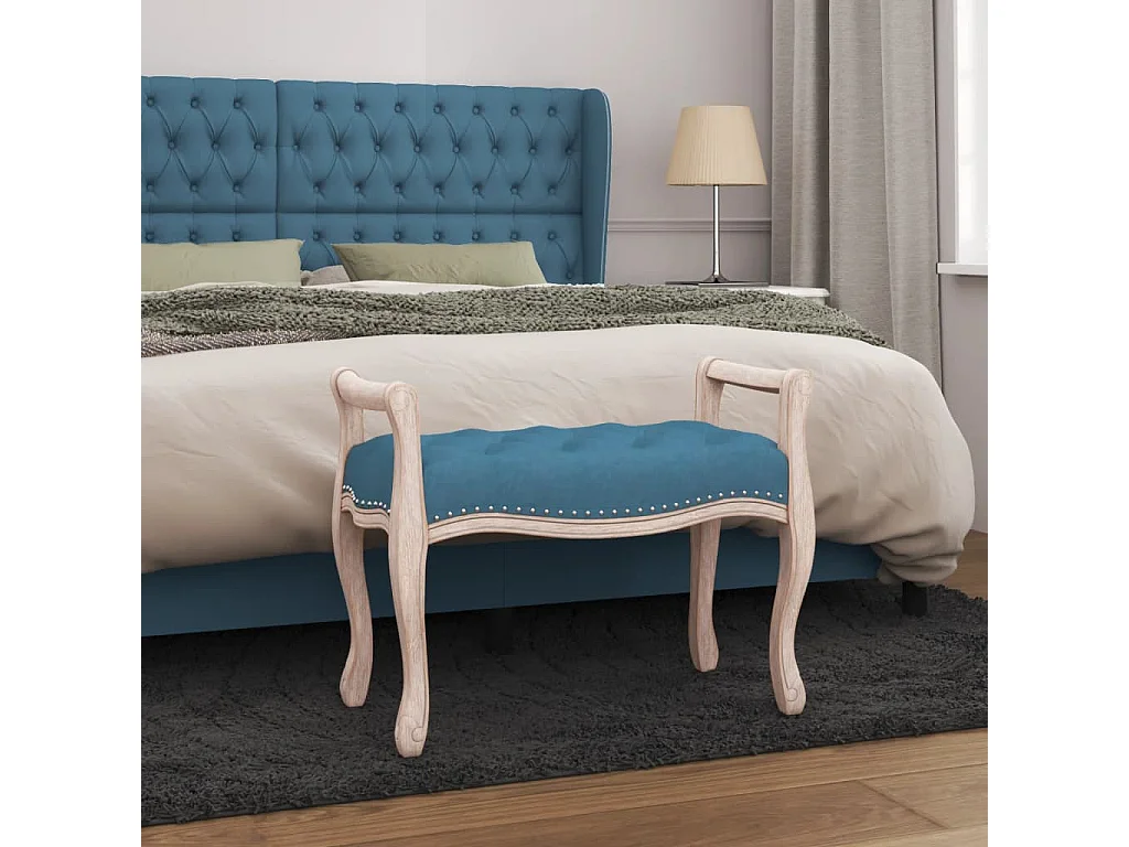 Banc Bleu 80x45x60 cm Velours