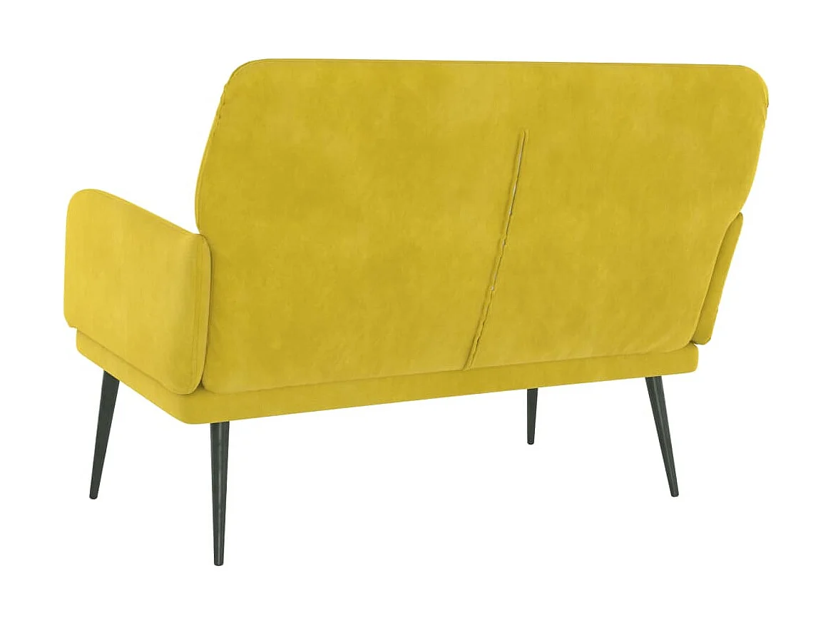 Bankje 108x79x79 cm fluweel geel