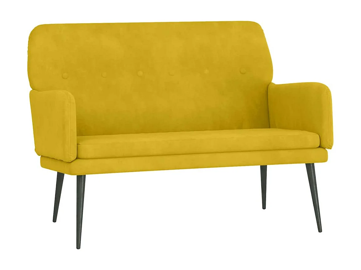 Banco 108x79x79 cm veludo amarelo