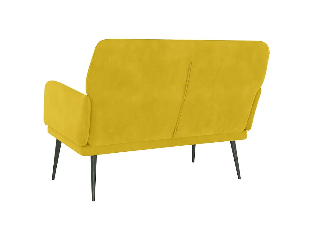 Banco 108x79x79 cm veludo amarelo