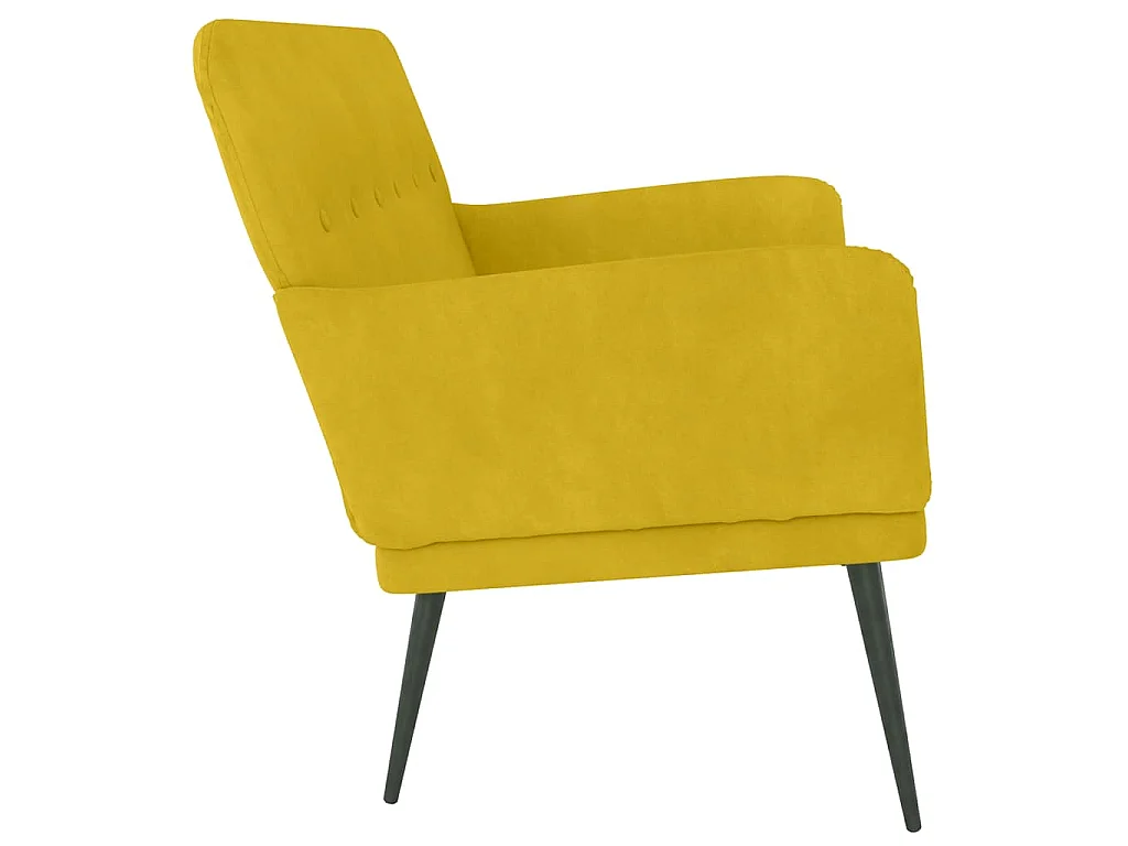 Banco 108x79x79 cm veludo amarelo