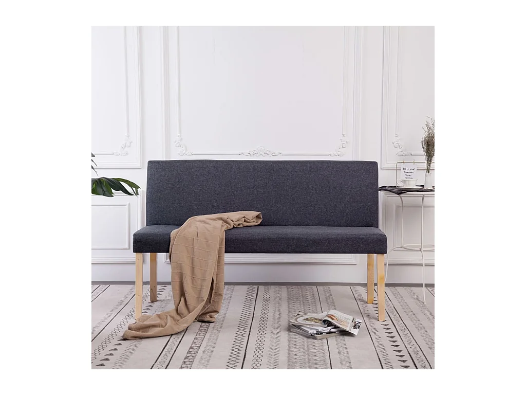 Banc 139,5 cm Gris foncé Polyester