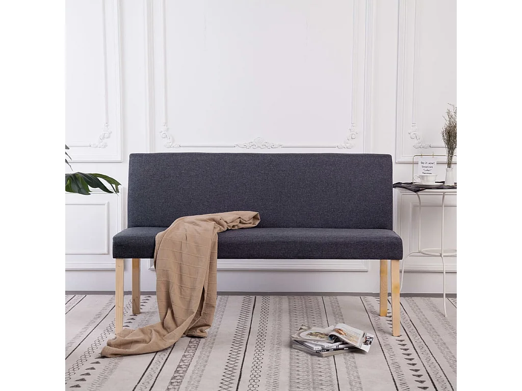 Bankje 139,5 cm polyester donkergrijs