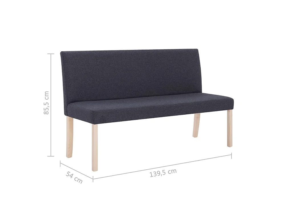Bankje 139,5 cm polyester donkergrijs
