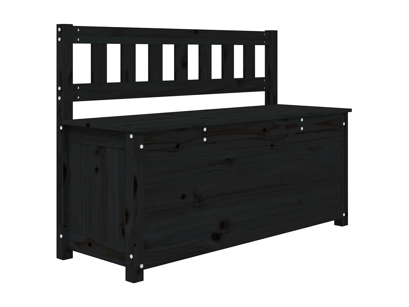 Banc Noir 110x41x76,5 cm Bois de pin massif
