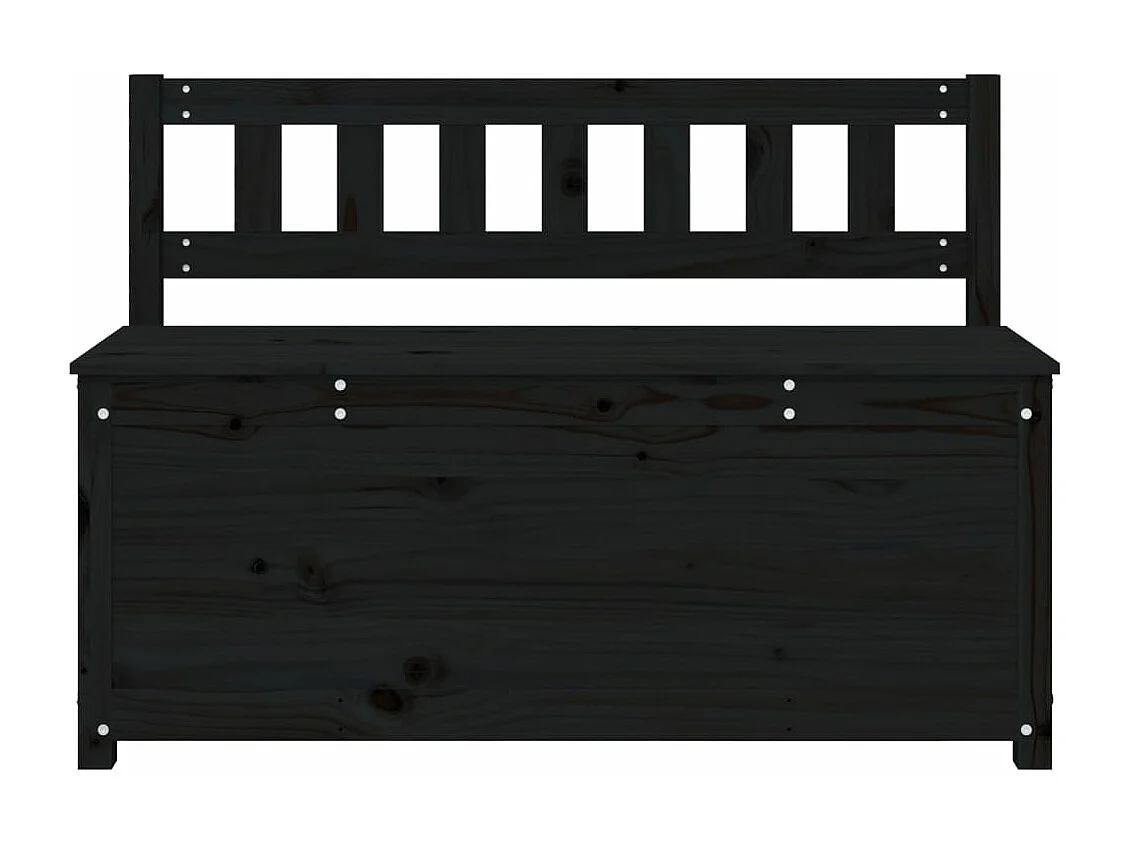 Banc Noir 110x41x76,5 cm Bois de pin massif