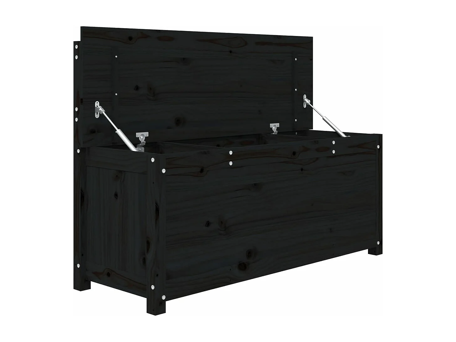 Banc Noir 110x41x76,5 cm Bois de pin massif