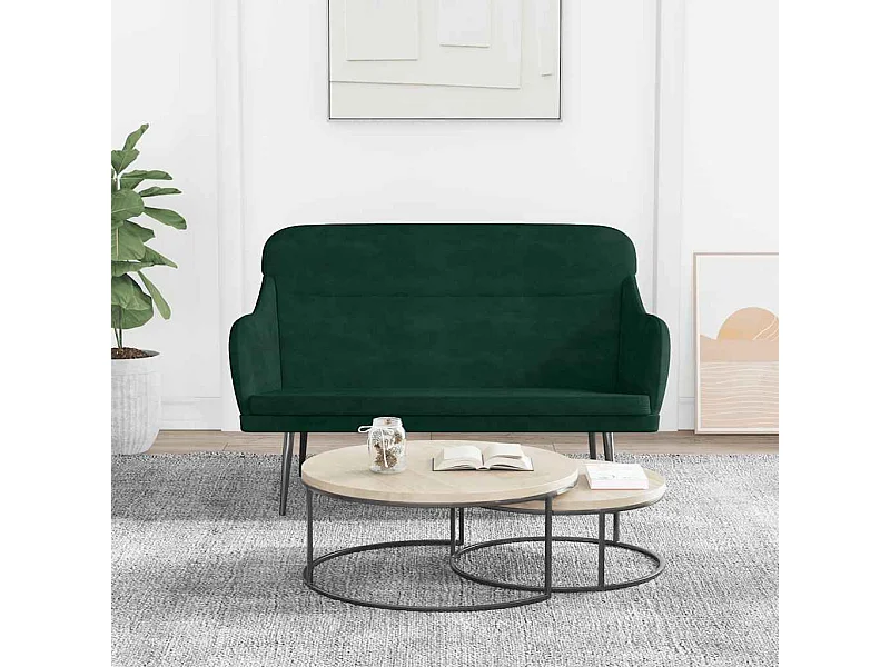 Banc Vert foncé 110x76x80 cm Velours