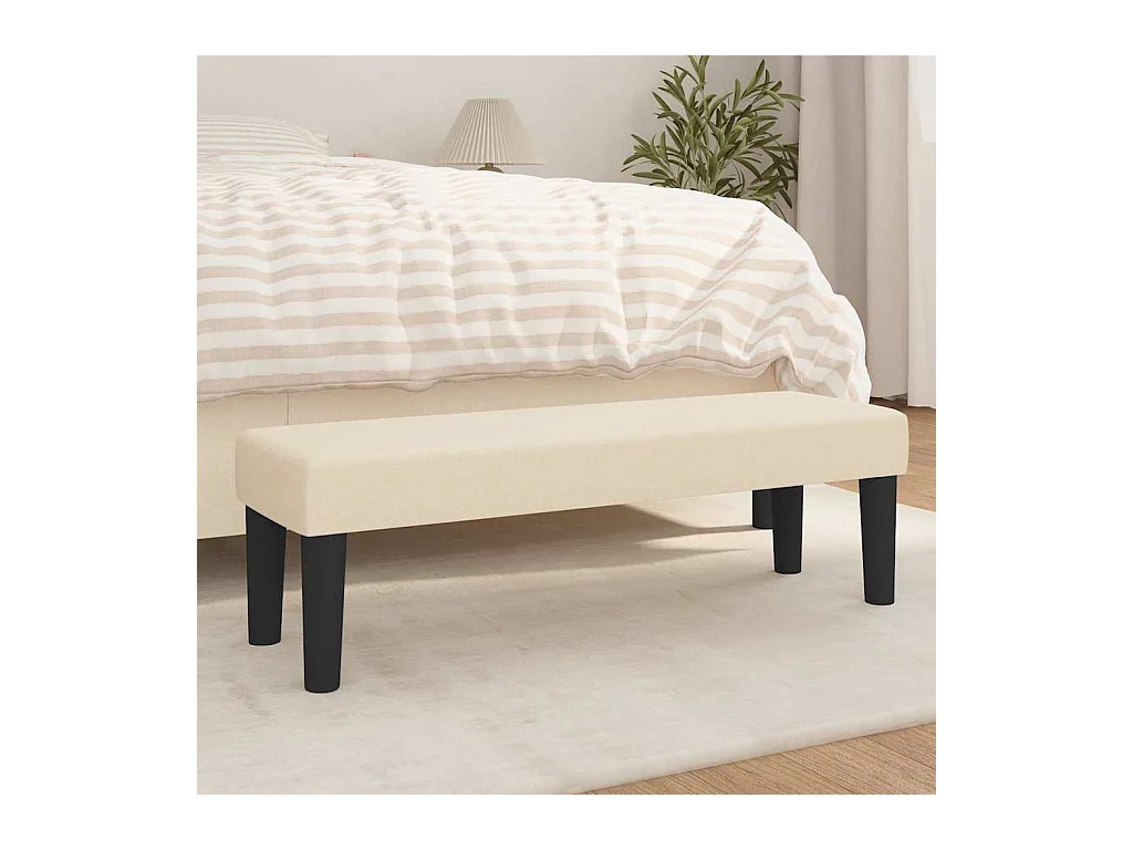 banc Crème 100 x 30 x 30 cm tissu