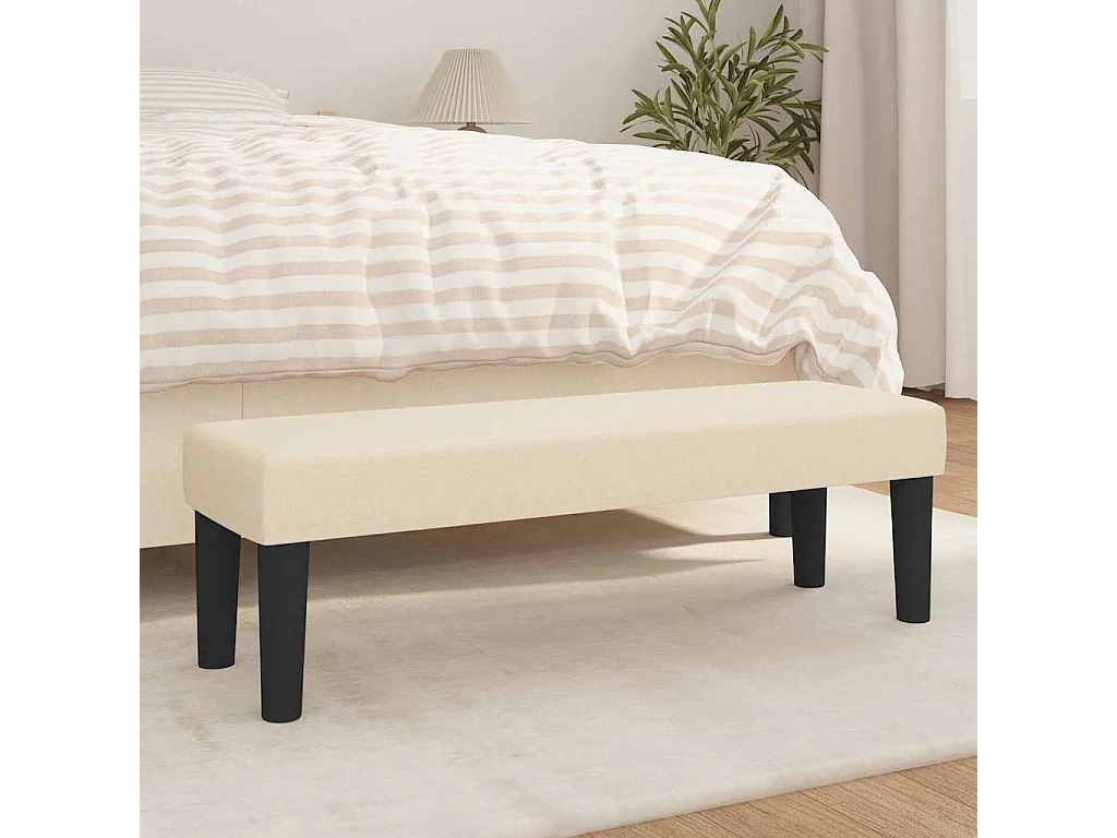 Banc Crème 100x30x30 cm Tissu