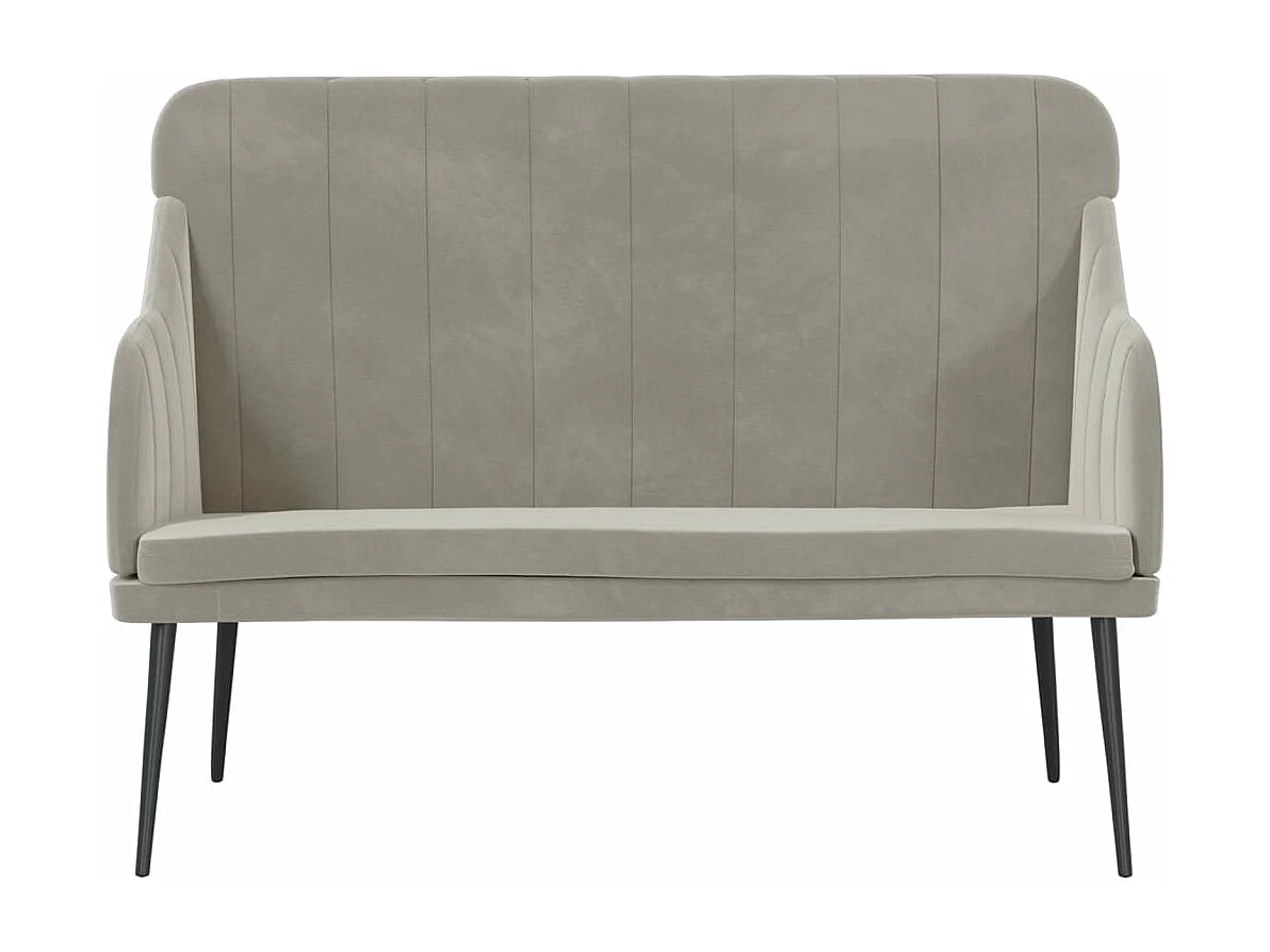 Panca Grigio Chiaro 110x76x80 cm in Velluto