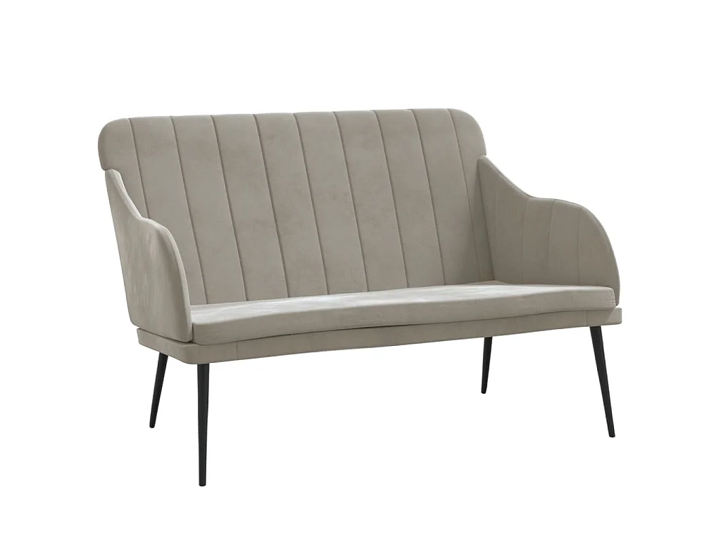 Banc Gris clair 110x76x80 cm Velours